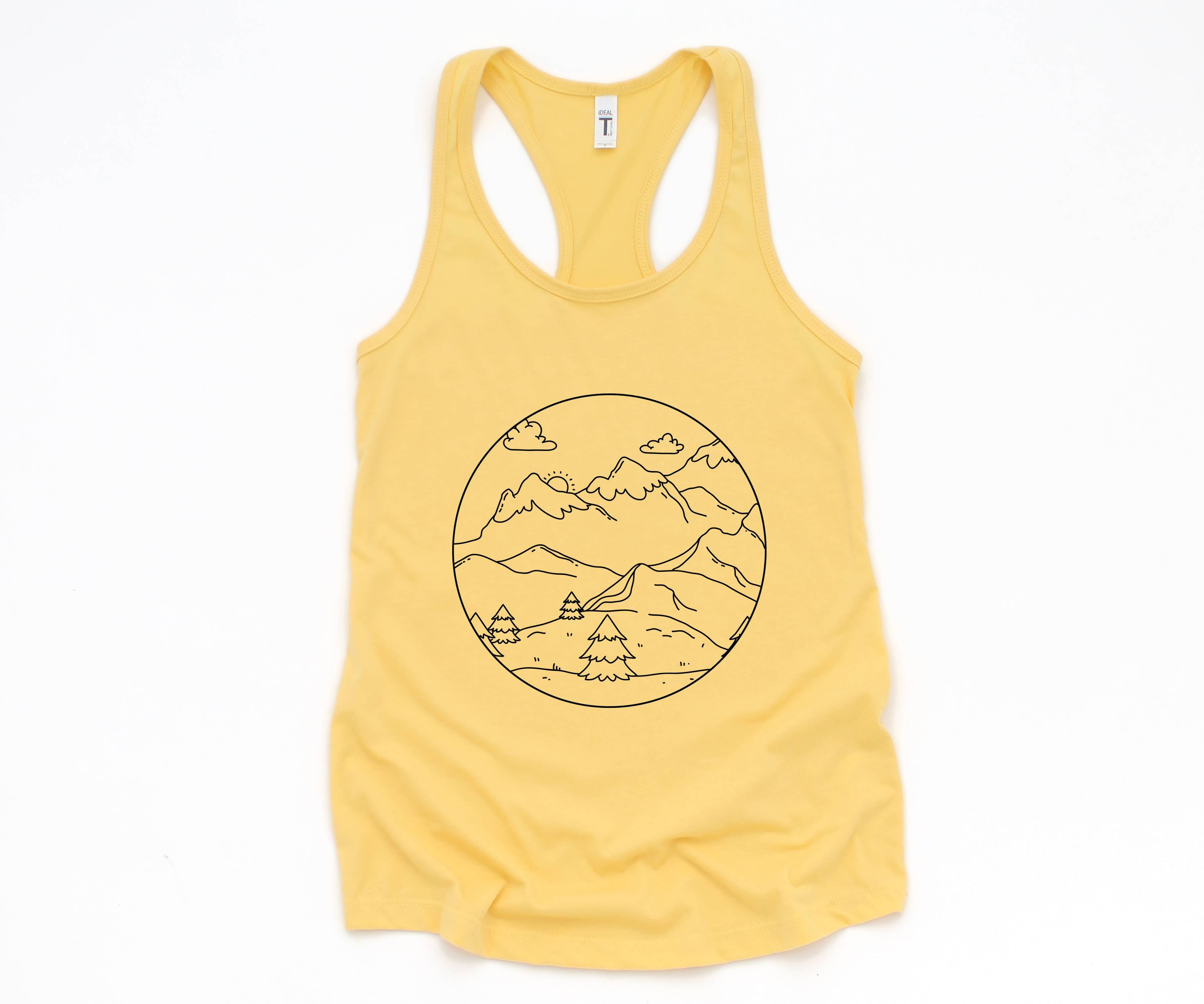 Mountain Sunrise Tank Top, Mountains Tank Top, Sunrise Tank Top, Clouds Tank Top, Boho Tank Top, Trees Tank Top, Hippie Tank Top, Sun Tank