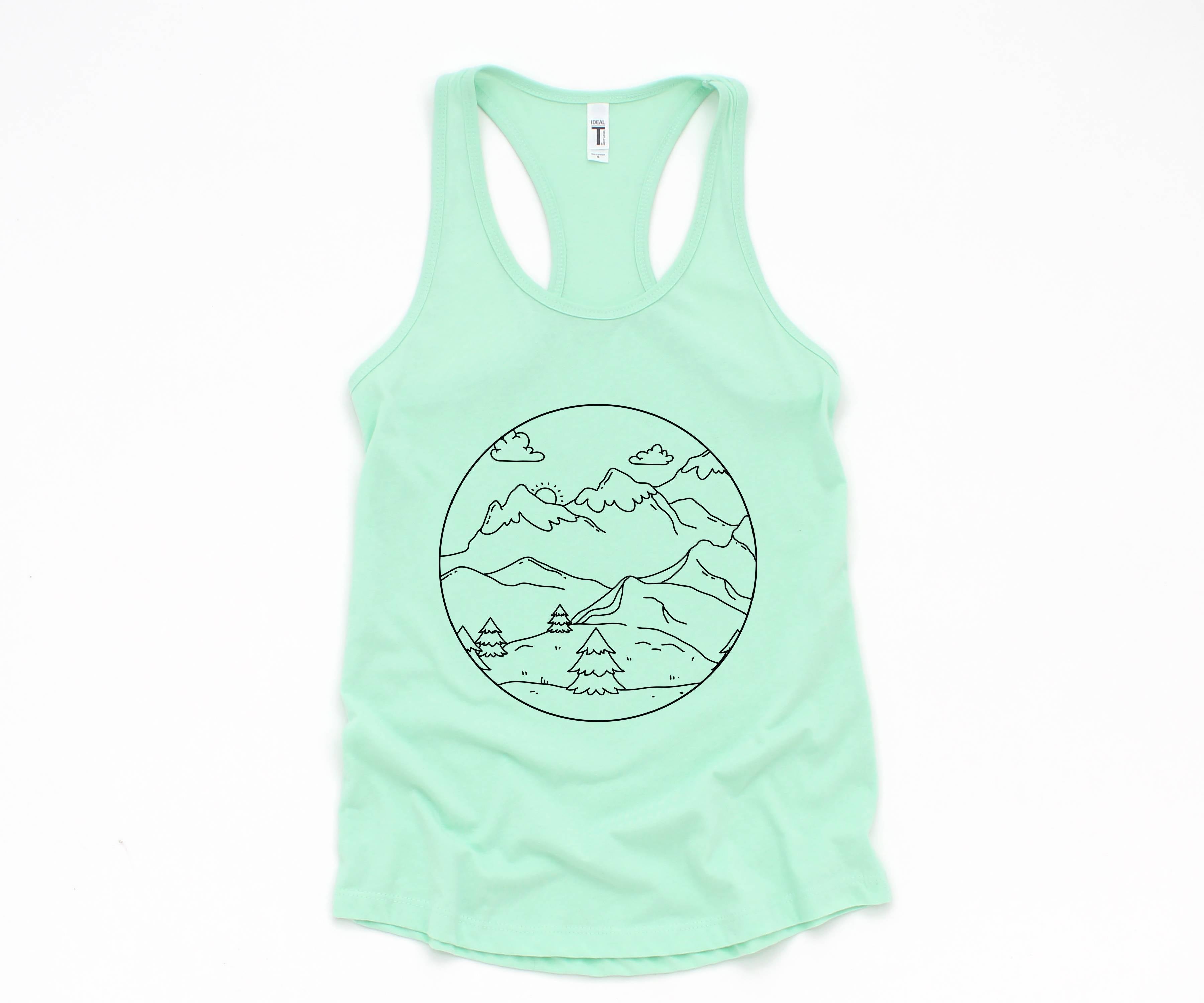 Mountain Sunrise Tank Top, Mountains Tank Top, Sunrise Tank Top, Clouds Tank Top, Boho Tank Top, Trees Tank Top, Hippie Tank Top, Sun Tank