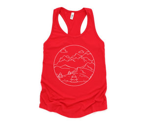 Mountain Sunrise Tank Top, Mountains Tank Top, Sunrise Tank Top, Clouds Tank Top, Boho Tank Top, Trees Tank Top, Hippie Tank Top, Sun Tank