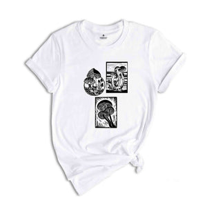 Mushroom Tee, Retro T-shirt, Botanical Tee, Fantasy Tee, Vintage T-shirt, Fungi Tee, Retro Tee, Wildlife Tee