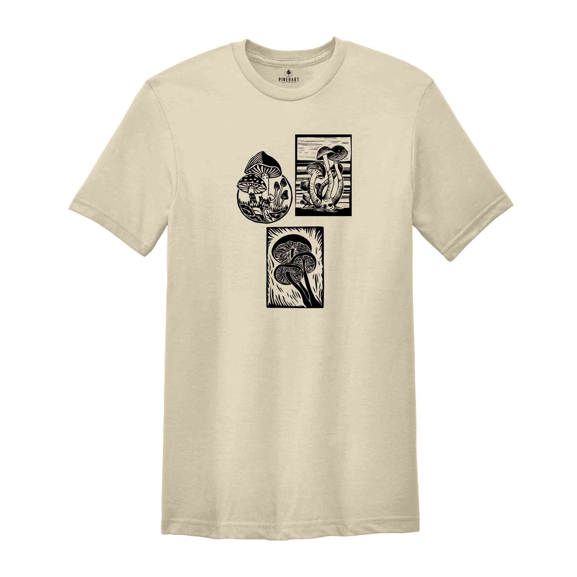 Mushroom Tee, Retro T-shirt, Botanical Tee, Fantasy Tee, Vintage T-shirt, Fungi Tee, Retro Tee, Wildlife Tee