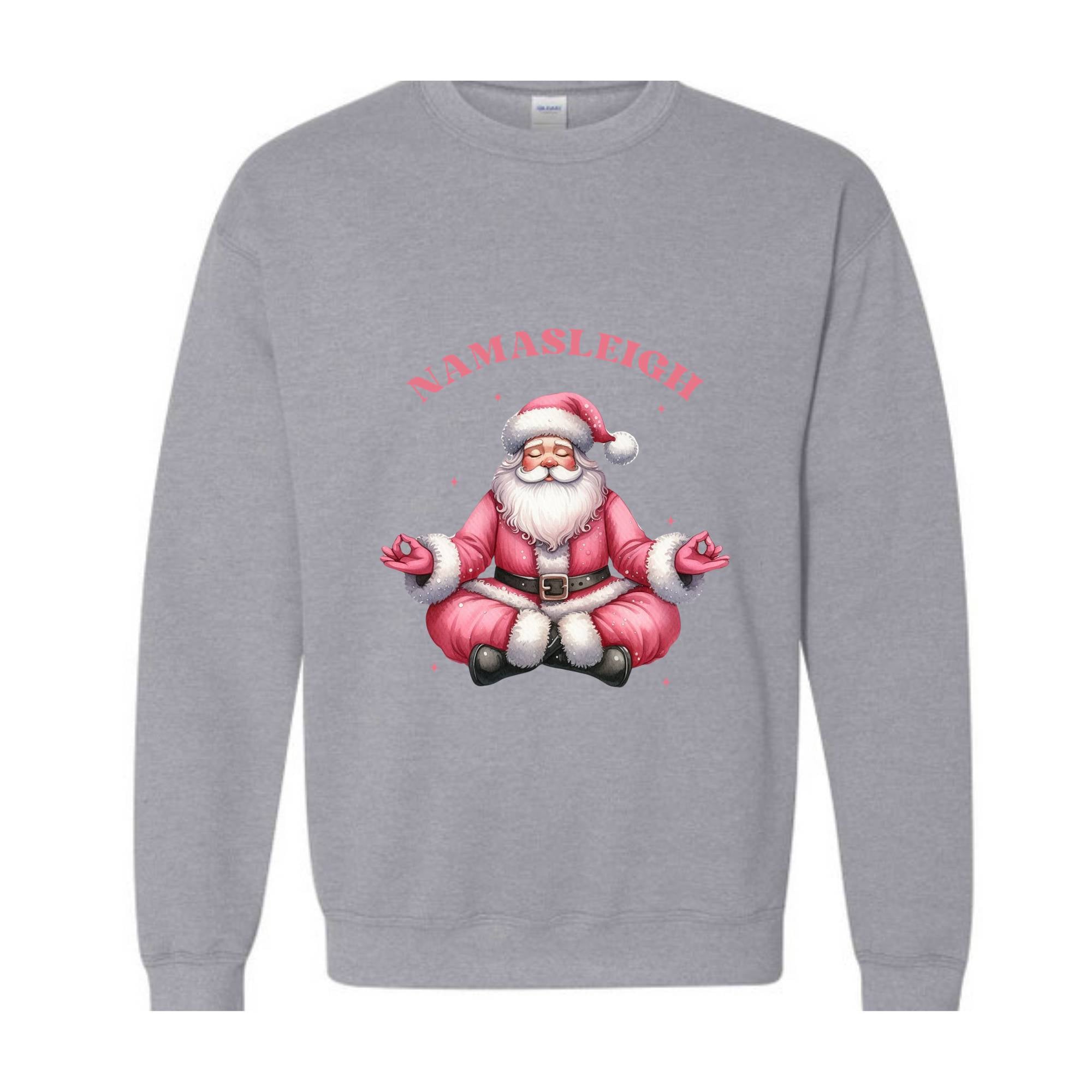 Namasleigh Sweatshirt, Yoga Santa Christmas Sweater, Xmas Namaste Sweater, Christmas Yoga Gift, Christmas Yoga Lover Tee