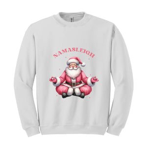 Namasleigh Sweatshirt, Yoga Santa Christmas Sweater, Xmas Namaste Sweater, Christmas Yoga Gift, Christmas Yoga Lover Tee