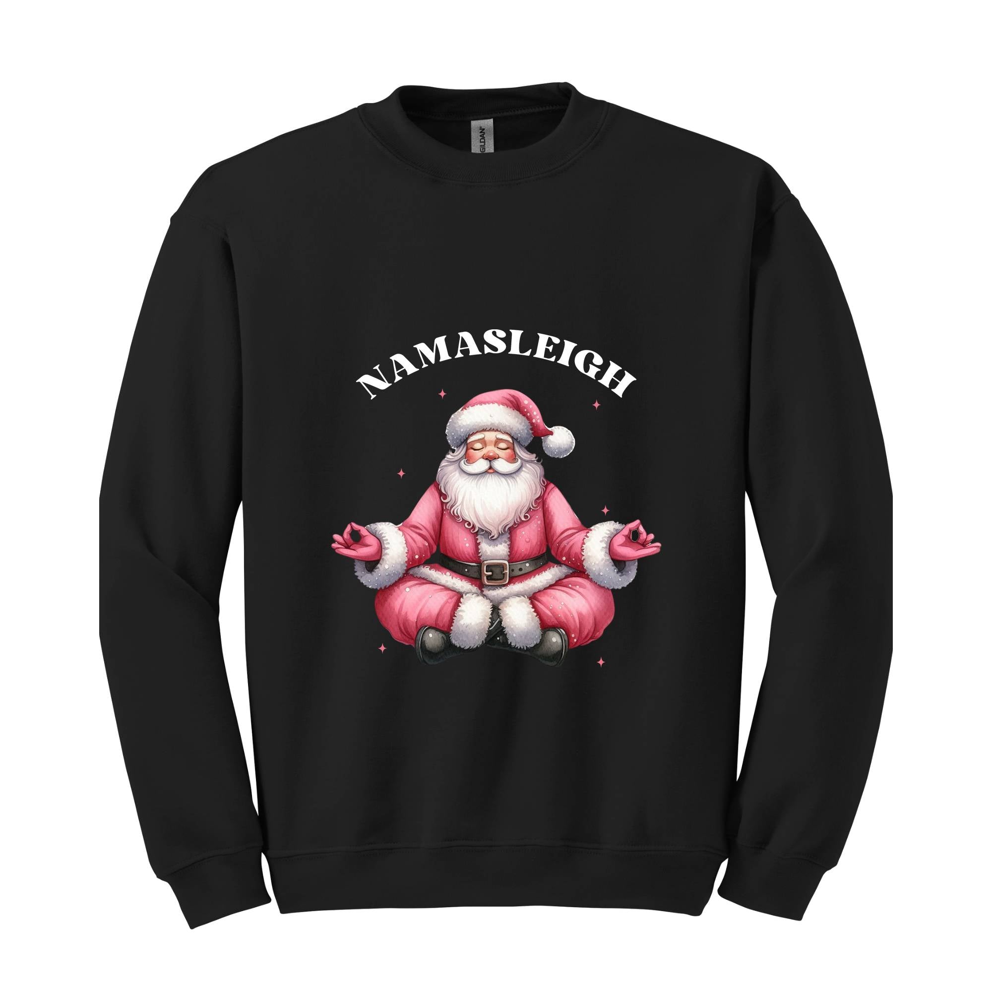 Namasleigh Sweatshirt, Yoga Santa Christmas Sweater, Xmas Namaste Sweater, Christmas Yoga Gift, Christmas Yoga Lover Tee