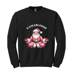 Namasleigh Sweatshirt, Yoga Santa Christmas Sweater, Xmas Namaste Sweater, Christmas Yoga Gift, Christmas Yoga Lover Tee