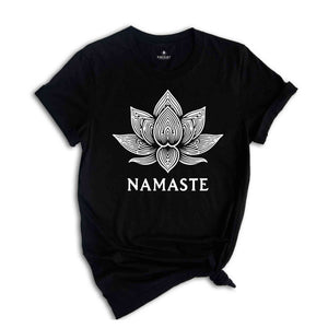 Namaste Lotus T-Shirt, Yoga Shirt, Lotus Shirt, Meditation Shirt, Workout T-Shirt, Yoga Lover Gift, Woman Yoga Apparel