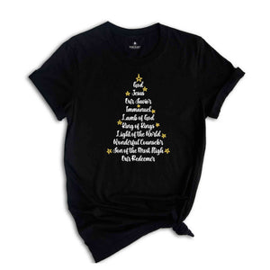 Names of Jesus Christmas Tree Shirt, Christmas Jesus T-Shirt, Christmas 2025, Christmas Gift