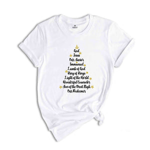 Names of Jesus Christmas Tree Shirt, Christmas Jesus T-Shirt, Christmas 2025, Christmas Gift