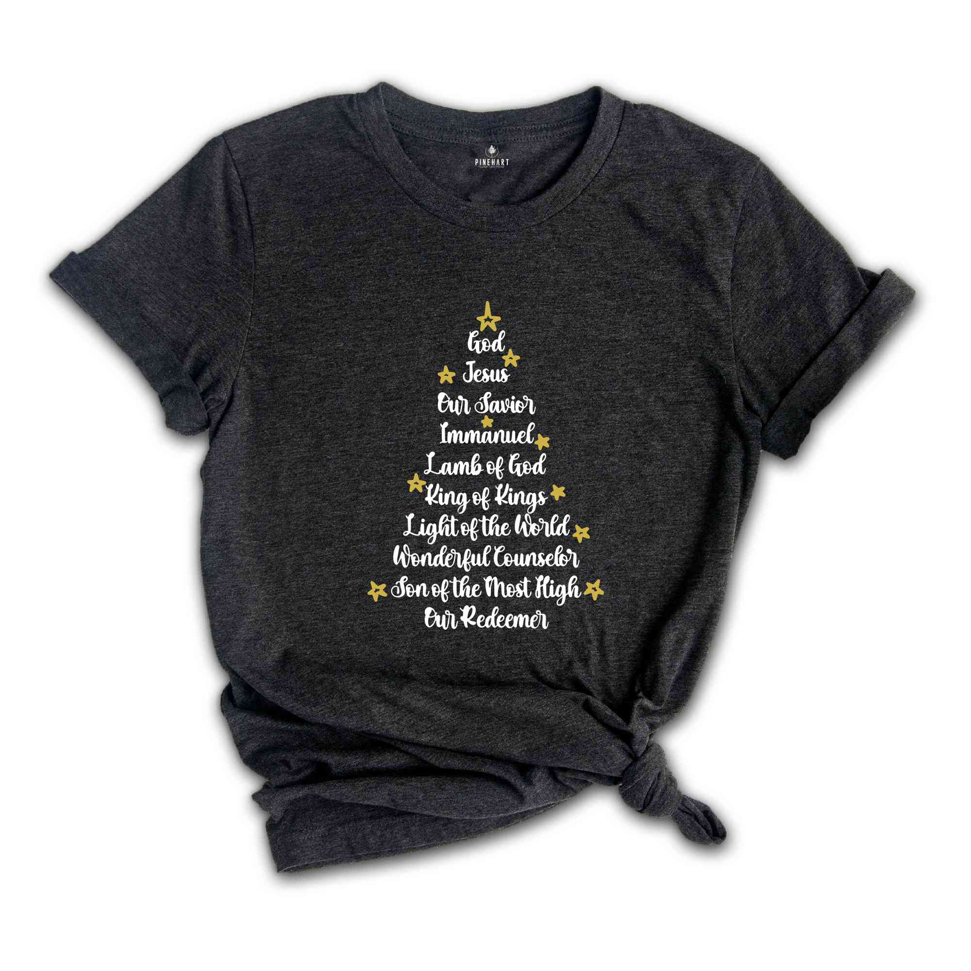 Names of Jesus Christmas Tree Shirt, Christmas Jesus T-Shirt, Christmas 2026, Christmas Gift
