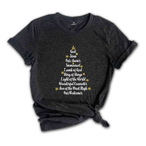 Names of Jesus Christmas Tree Shirt, Christmas Jesus T-Shirt, Christmas 2026, Christmas Gift
