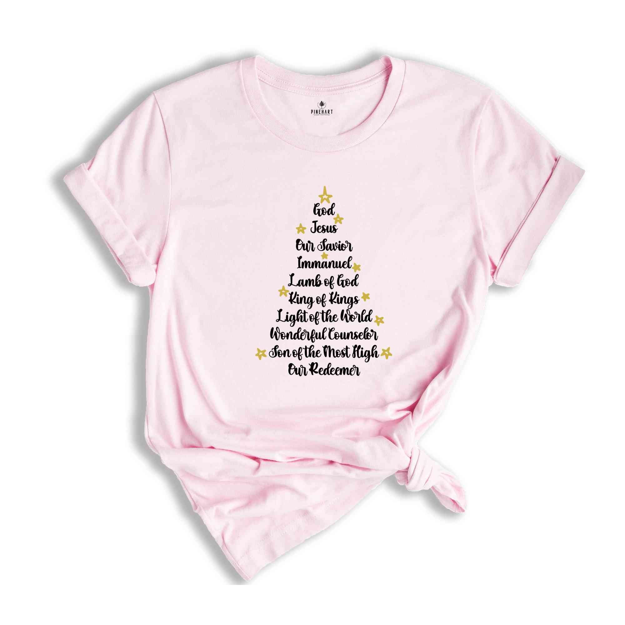 Names of Jesus Christmas Tree Shirt, Christmas Jesus T-Shirt, Christmas 2026, Christmas Gift