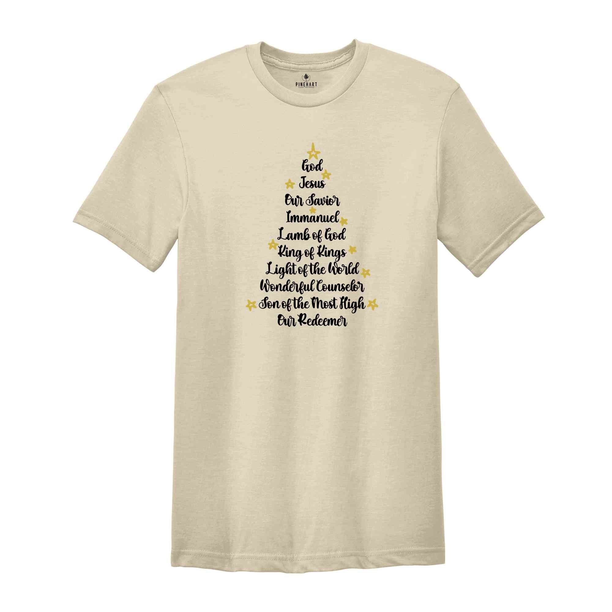 Names of Jesus Christmas Tree Shirt, Christmas Jesus T-Shirt, Christmas 2026, Christmas Gift