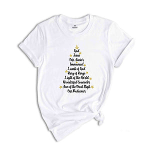 Names of Jesus Christmas Tree Shirt, Christmas Jesus T-Shirt, Christmas 2026, Christmas Gift