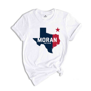 Nathaniel Moran for Texas 2024 Congressional Elections Campaign T-Shirt, Nathaniel Moran for Congress 2024 November Elections Tee