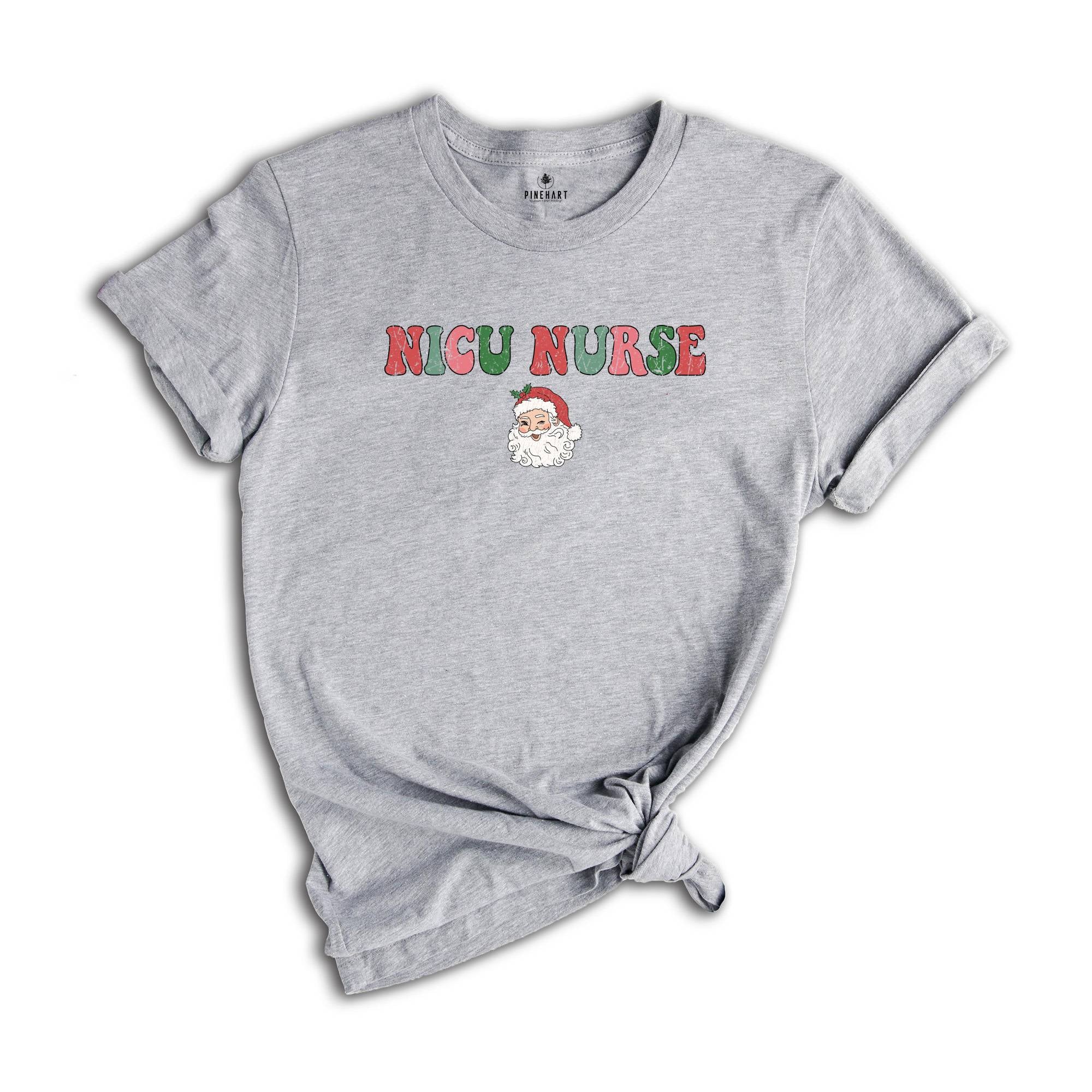 Nicu Christmas T-Shirt, Santa Nicu Nurse Shirt, Retro Christmas Nurse Shirt, Nicu T-Shirt, Nicu Nurse Christmas Gifts