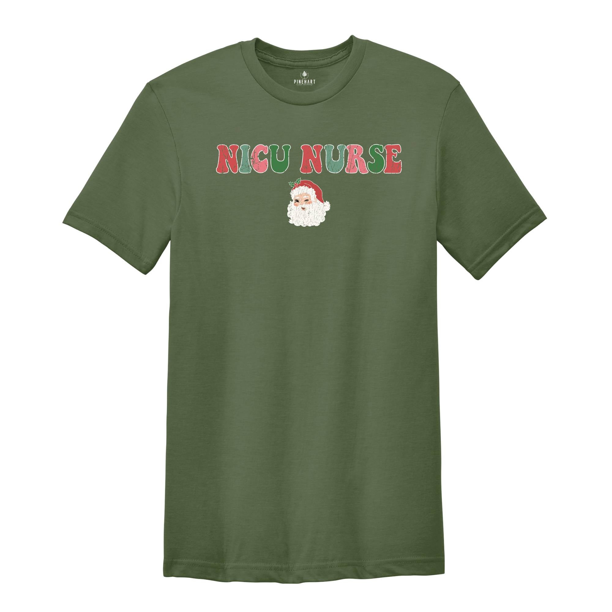 Nicu Christmas T-Shirt, Santa Nicu Nurse Shirt, Retro Christmas Nurse Shirt, Nicu T-Shirt, Nicu Nurse Christmas Gifts