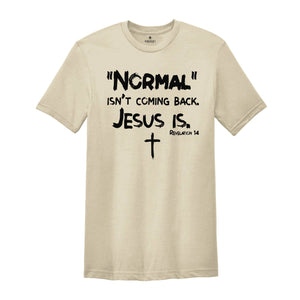 Normal Isn't Coming Back but Jesus Is Revelation 14 Shirt, Christian Shirt, Bible Verse Shirt, Religious Shirt, Jesus Shirt