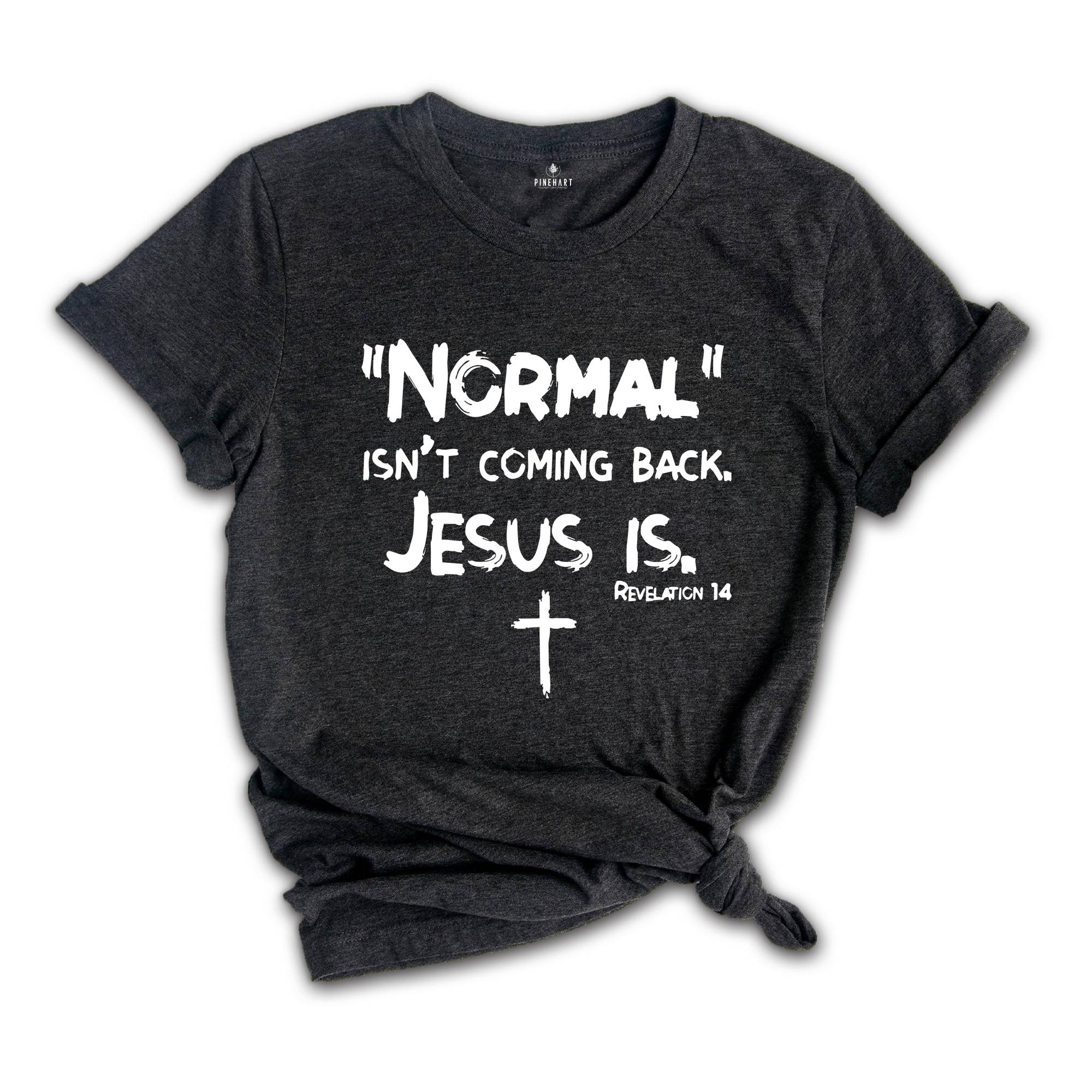 Normal Isn't Coming Back but Jesus Is Revelation 14 Shirt, Christian Shirt, Bible Verse Shirt, Religious Shirt, Jesus Shirt