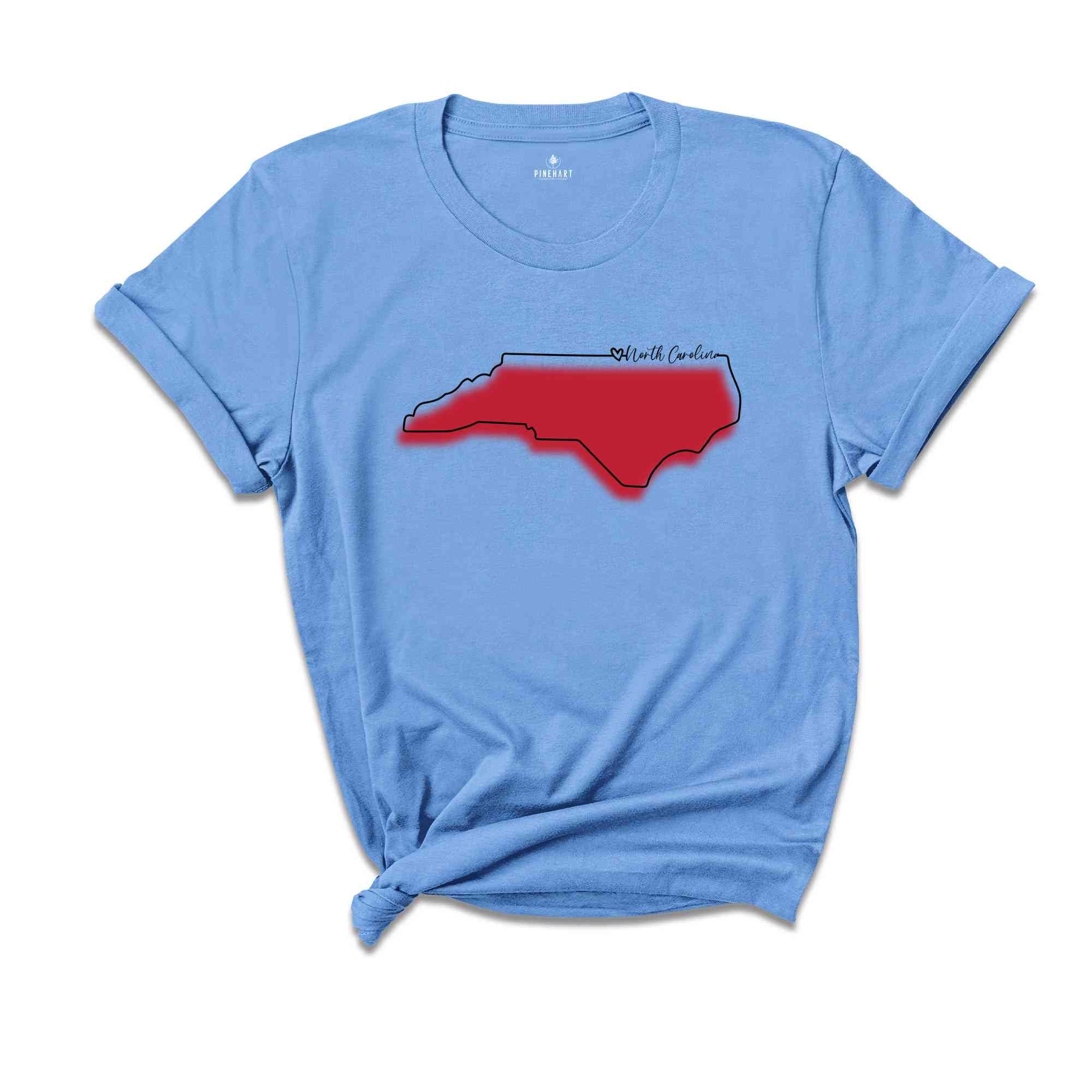 North Carolina State Shirt, North Carolina Map T-Shirt, Travel Gift Tee, North Carolina Shirt, North Carolina Lover Shirt