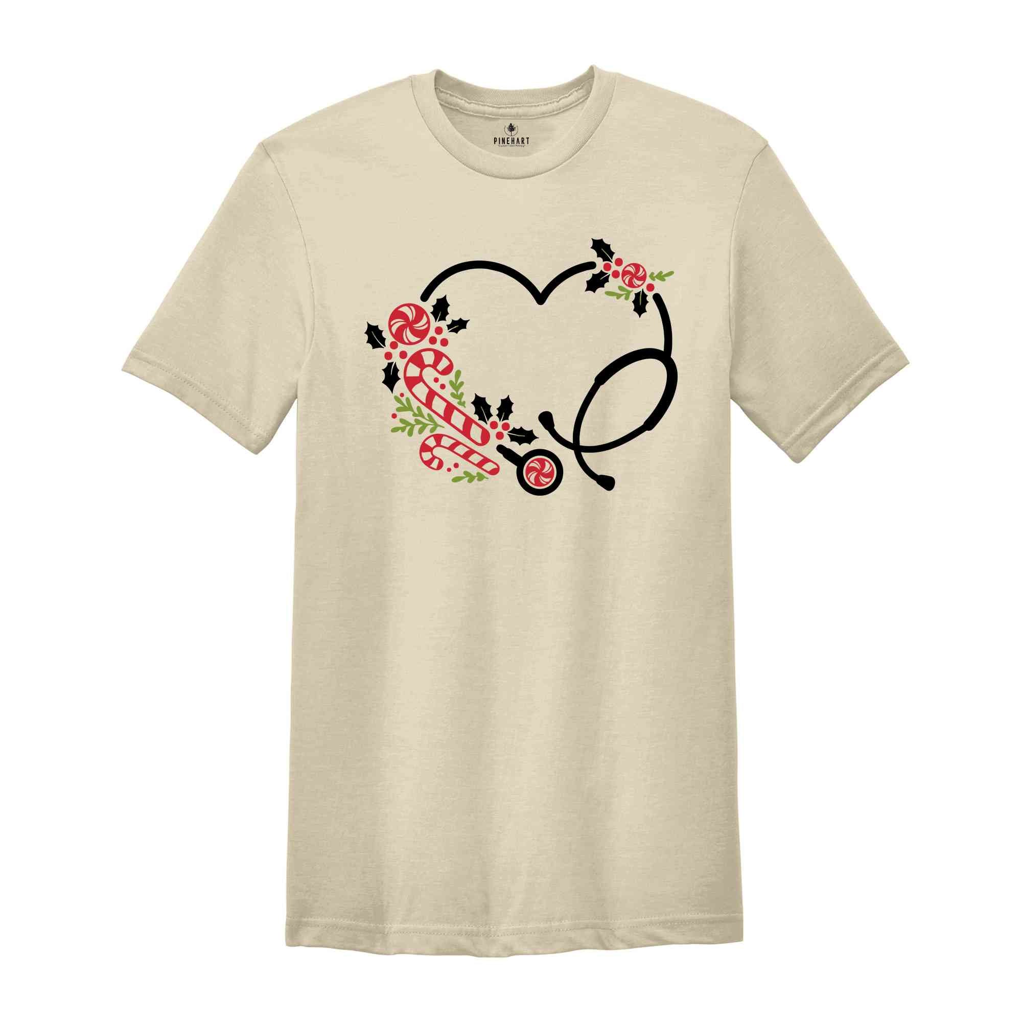 Nurse Christmas Shirt, 2026 Nurse Tee, Stethoscope Heart Shirt, Registered Nurse Tees, Christmas Gift for Nurse, Nursing School Shirt