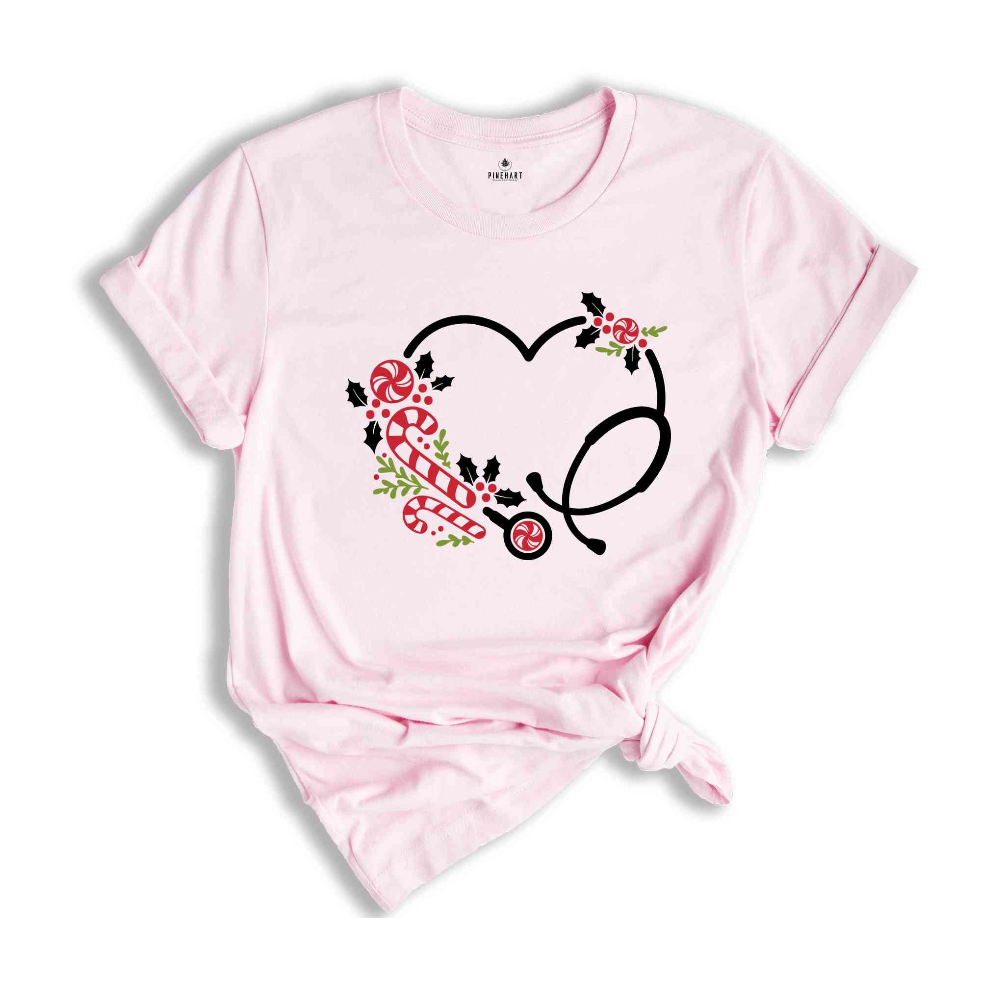 Nurse Christmas Shirt, 2026 Nurse Tee, Stethoscope Heart Shirt, Registered Nurse Tees, Christmas Gift for Nurse, Nursing School Shirt