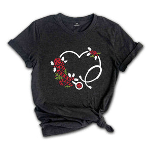 Nurse Christmas Shirt, 2026 Nurse Tee, Stethoscope Heart Shirt, Registered Nurse Tees, Christmas Gift for Nurse, Nursing School Shirt