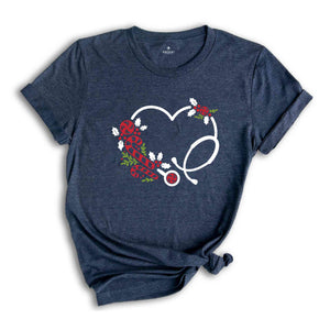 Nurse Christmas Shirt, 2026 Nurse Tee, Stethoscope Heart Shirt, Registered Nurse Tees, Christmas Gift for Nurse, Nursing School Shirt