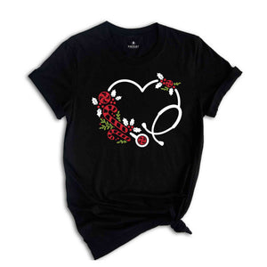 Nurse Christmas Shirt, 2026 Nurse Tee, Stethoscope Heart Shirt, Registered Nurse Tees, Christmas Gift for Nurse, Nursing School Shirt