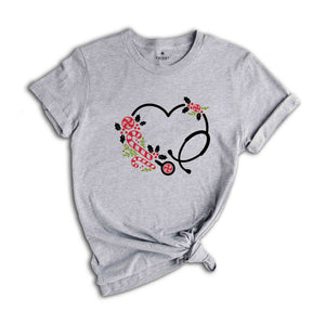 Nurse Christmas Shirt, 2026 Nurse Tee, Stethoscope Heart Shirt, Registered Nurse Tees, Christmas Gift for Nurse, Nursing School Shirt