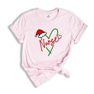 Nurse Christmas Shirt, Nurse Heart T-Shirt, Xmas Nurse Shirt, Nurse Christmas Party, Holiday Shirt, Funny Nurse Shirt