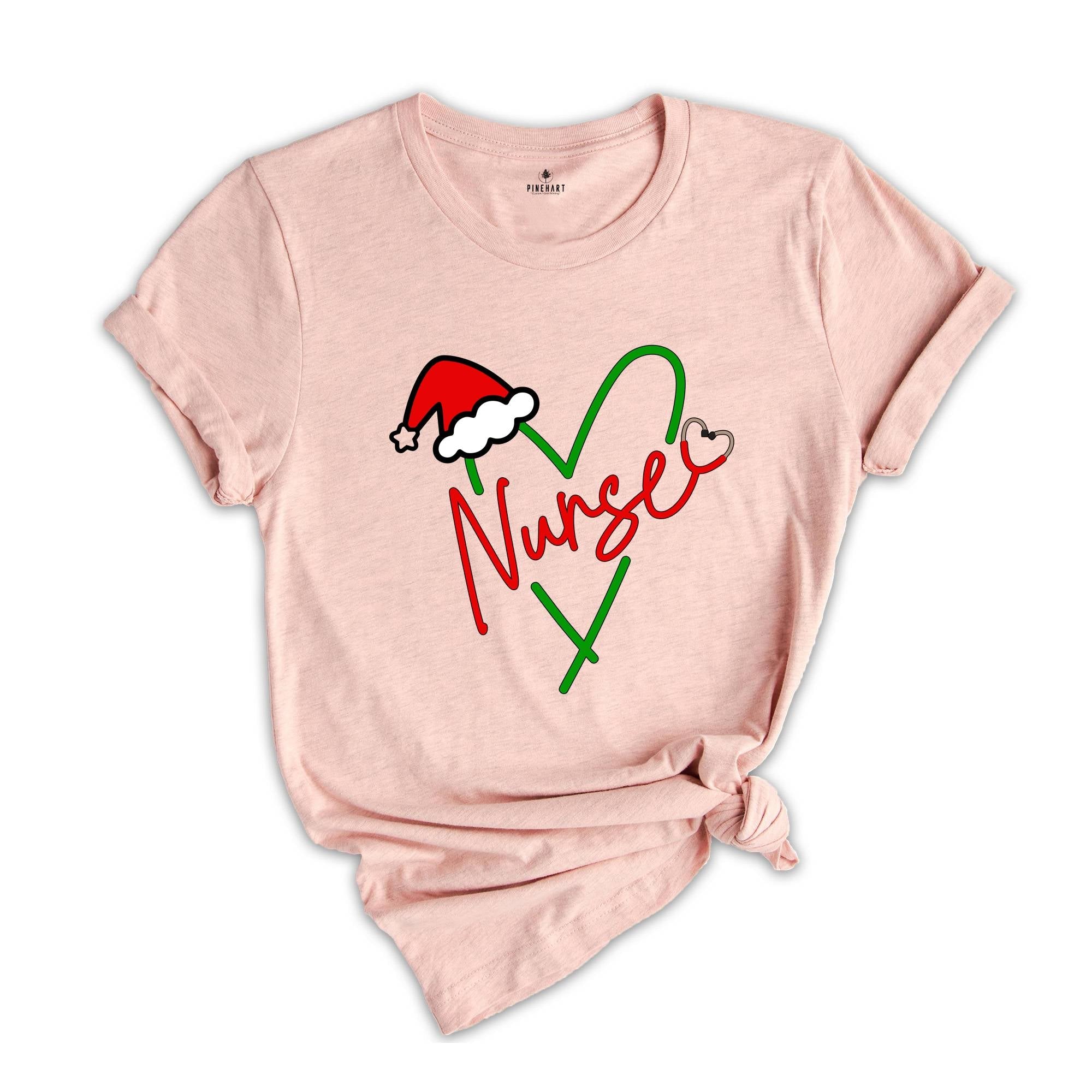 Nurse Christmas Shirt, Nurse Heart T-Shirt, Xmas Nurse Shirt, Nurse Christmas Party, Holiday Shirt, Funny Nurse Shirt