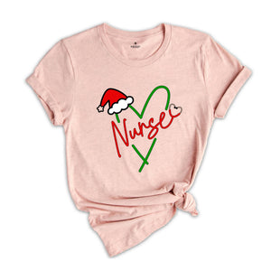 Nurse Christmas Shirt, Nurse Heart T-Shirt, Xmas Nurse Shirt, Nurse Christmas Party, Holiday Shirt, Funny Nurse Shirt