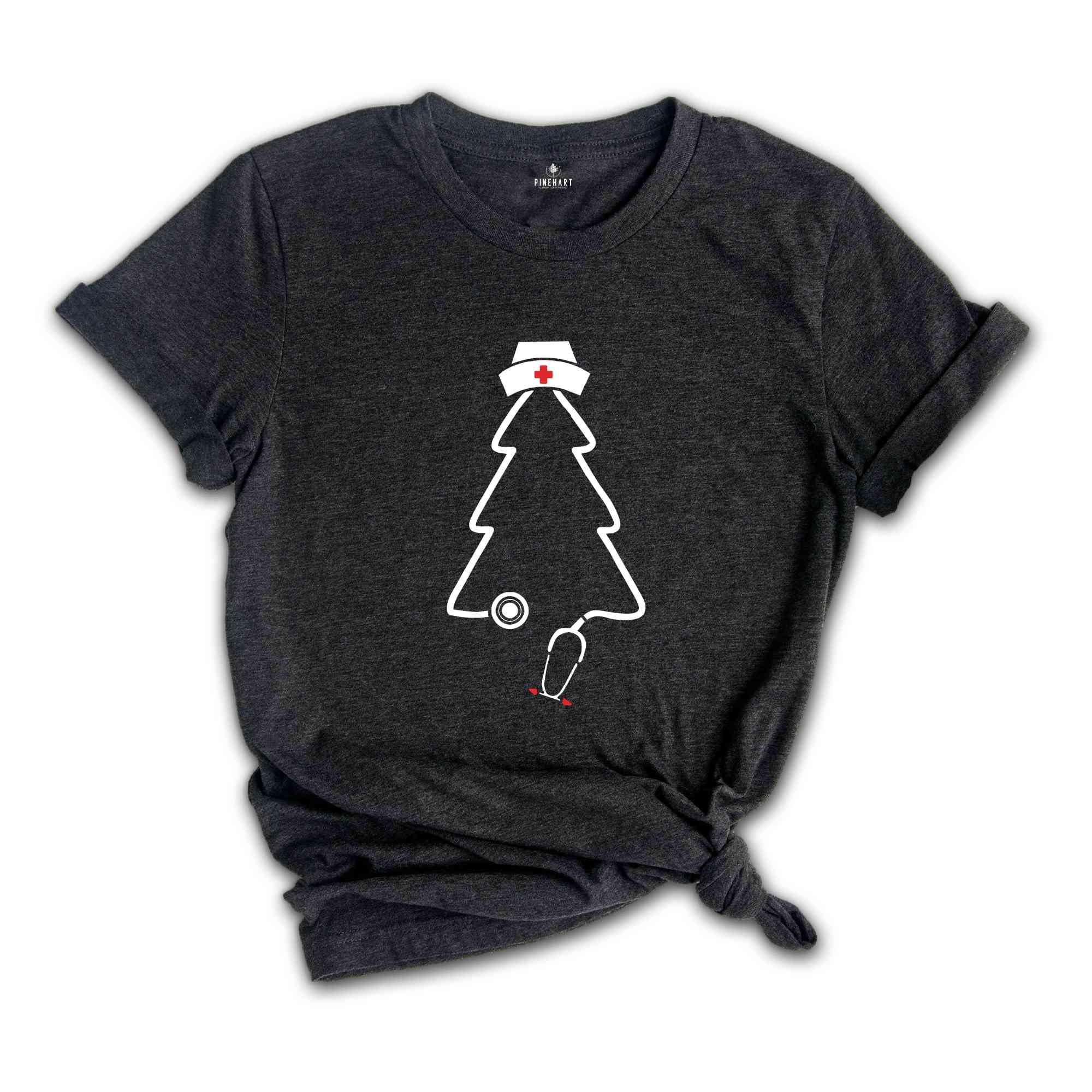 Nurse Christmas Tree T-Shirt, Stethoscope Tree Shirt, Nursing Shirt, Cute Christmas Tee, Christmas Doctor Gift