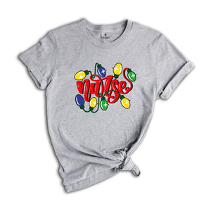 Nurse Light Shirt, Nurse Crew Christmas Shirt, Christmas Nursing Shirt, Nurse Christmas Tee, Gift For Nurse, Nurse Shirt