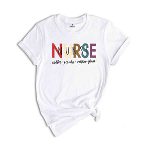 Nurse T-Shirt, Coffee Scrubs Rubber Gloves Shirt, Nurse Life Tee, Nurse Definition Shirt, Nurse Gifts, Nursing School Graduation
