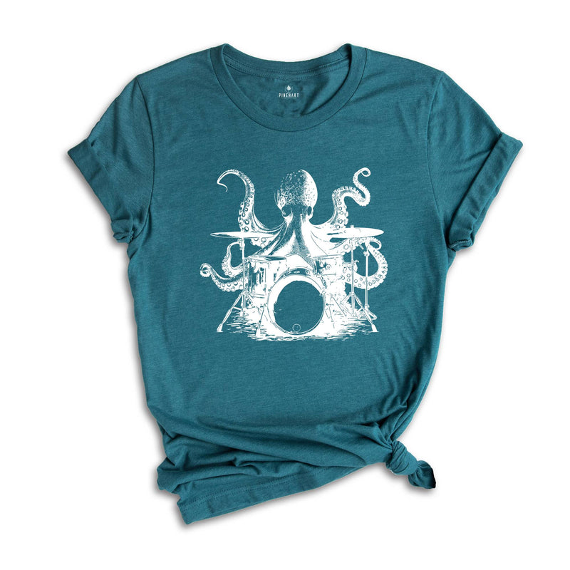 Octopus Drummer Shirt, Drummer Shirt, Drum Player Shirt, Octopus Shirt, Drums Shirt, Funny Octopus Gift, Music Lover Shirt, Funny Drummer