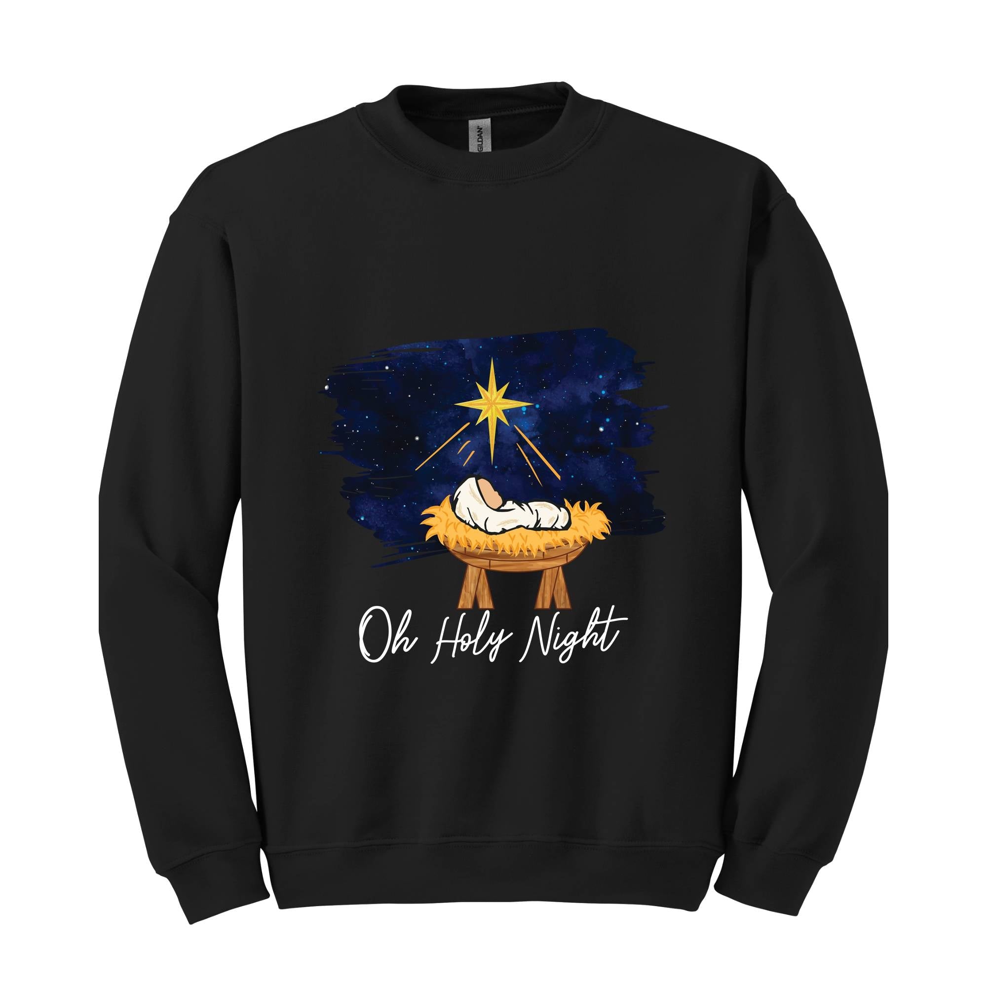Oh Holy Night Sweatshirt, Christmas Nativity, Christmas Jesus Sweatshirt, Religious Sweatshirt, Christian Christmas Sweatshirt