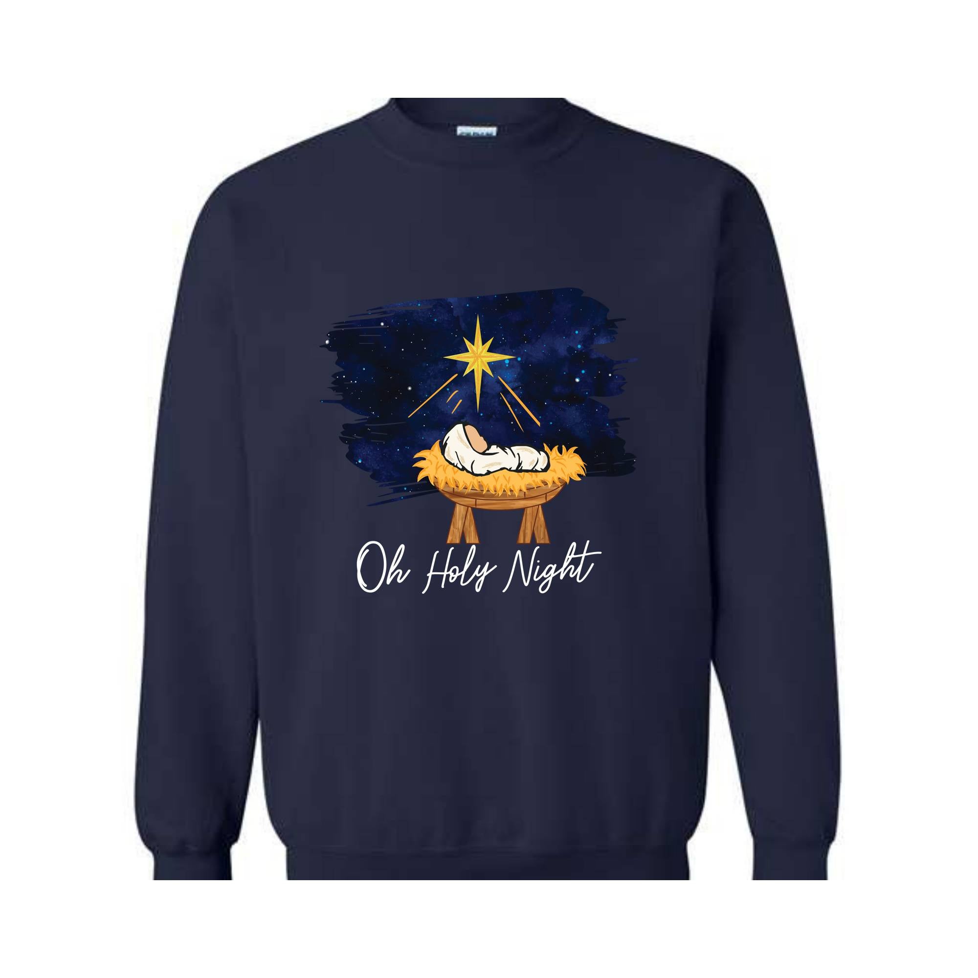 Oh Holy Night Sweatshirt, Christmas Nativity, Christmas Jesus Sweatshirt, Religious Sweatshirt, Christian Christmas Sweatshirt