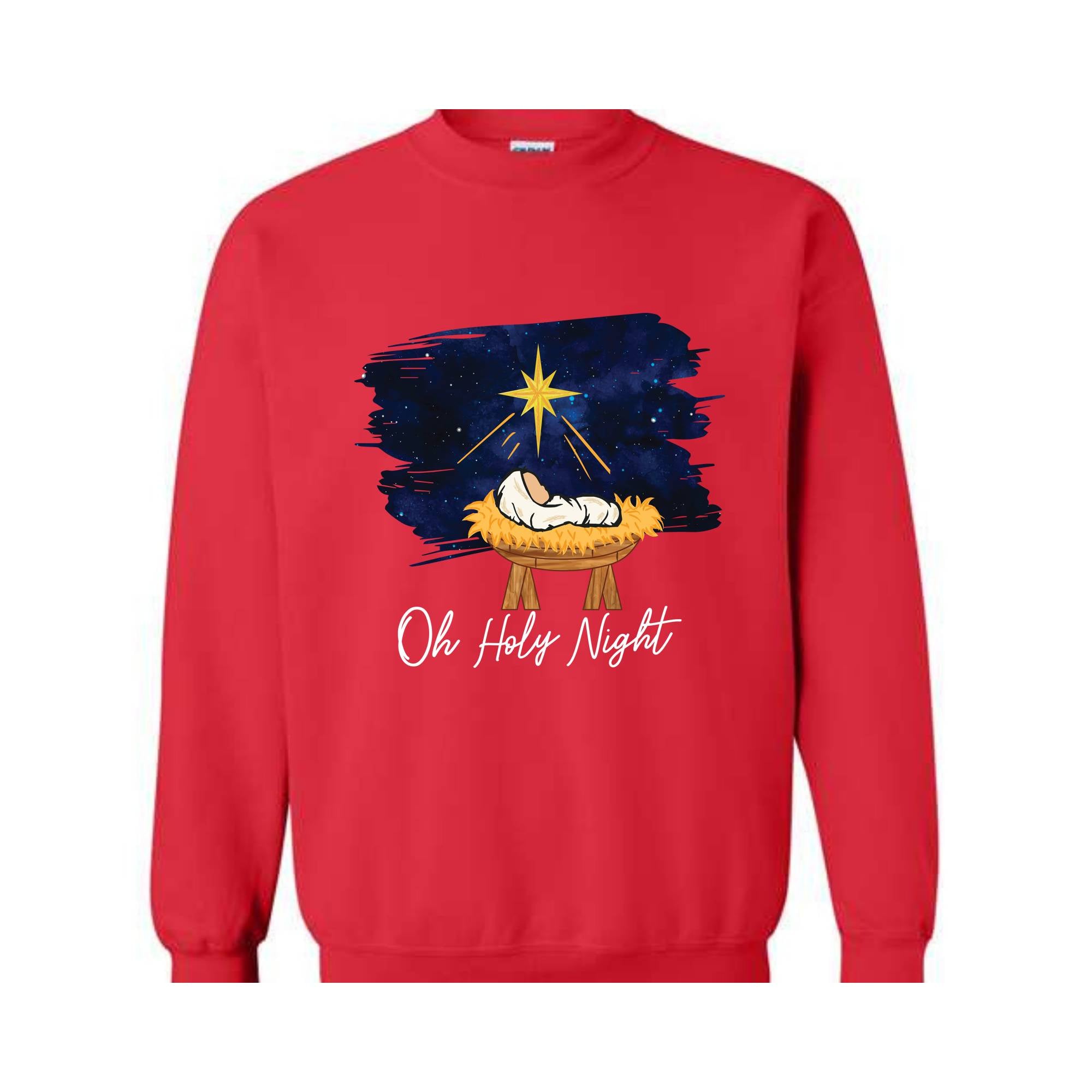 Oh Holy Night Sweatshirt, Christmas Nativity, Christmas Jesus Sweatshirt, Religious Sweatshirt, Christian Christmas Sweatshirt