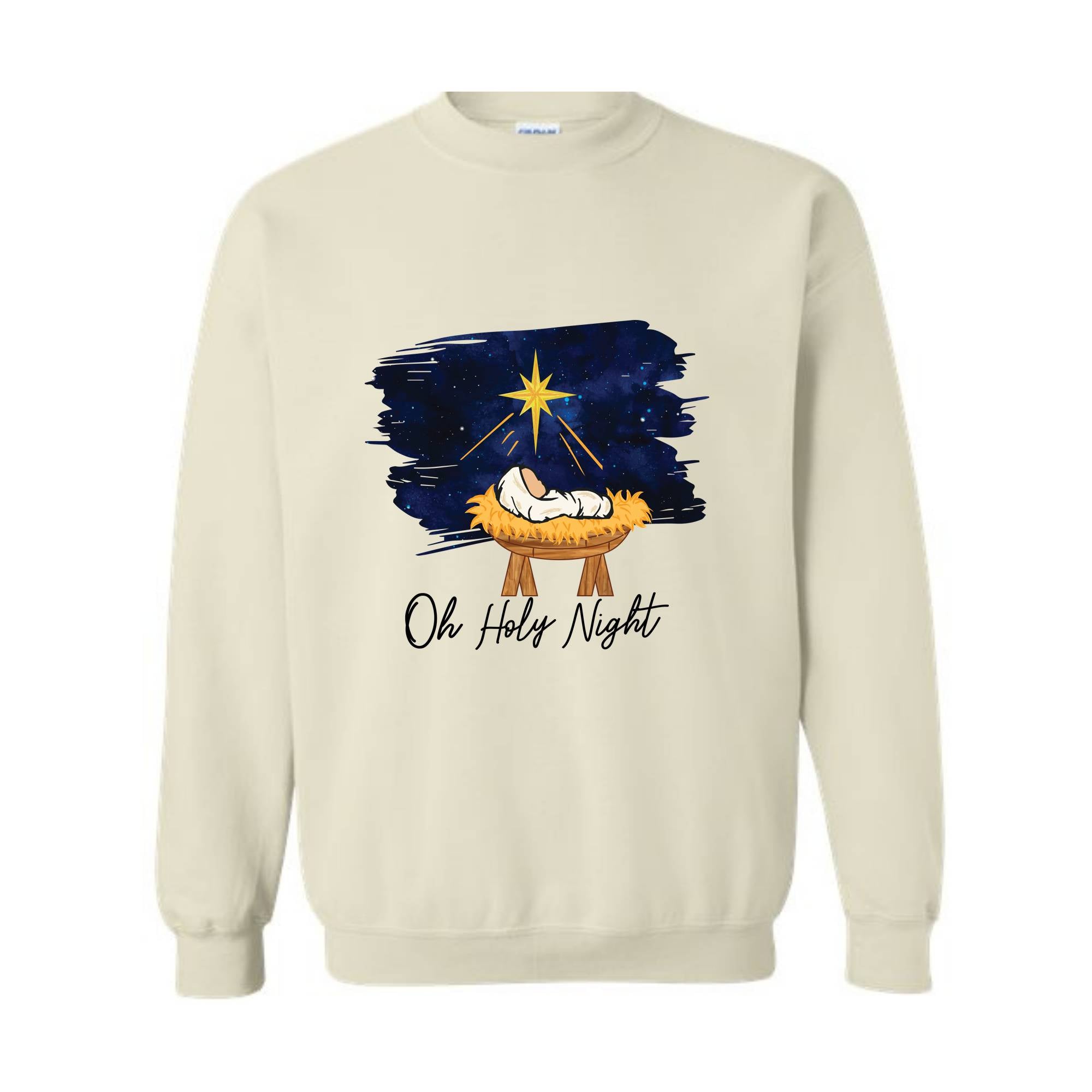 Oh Holy Night Sweatshirt, Christmas Nativity, Christmas Jesus Sweatshirt, Religious Sweatshirt, Christian Christmas Sweatshirt