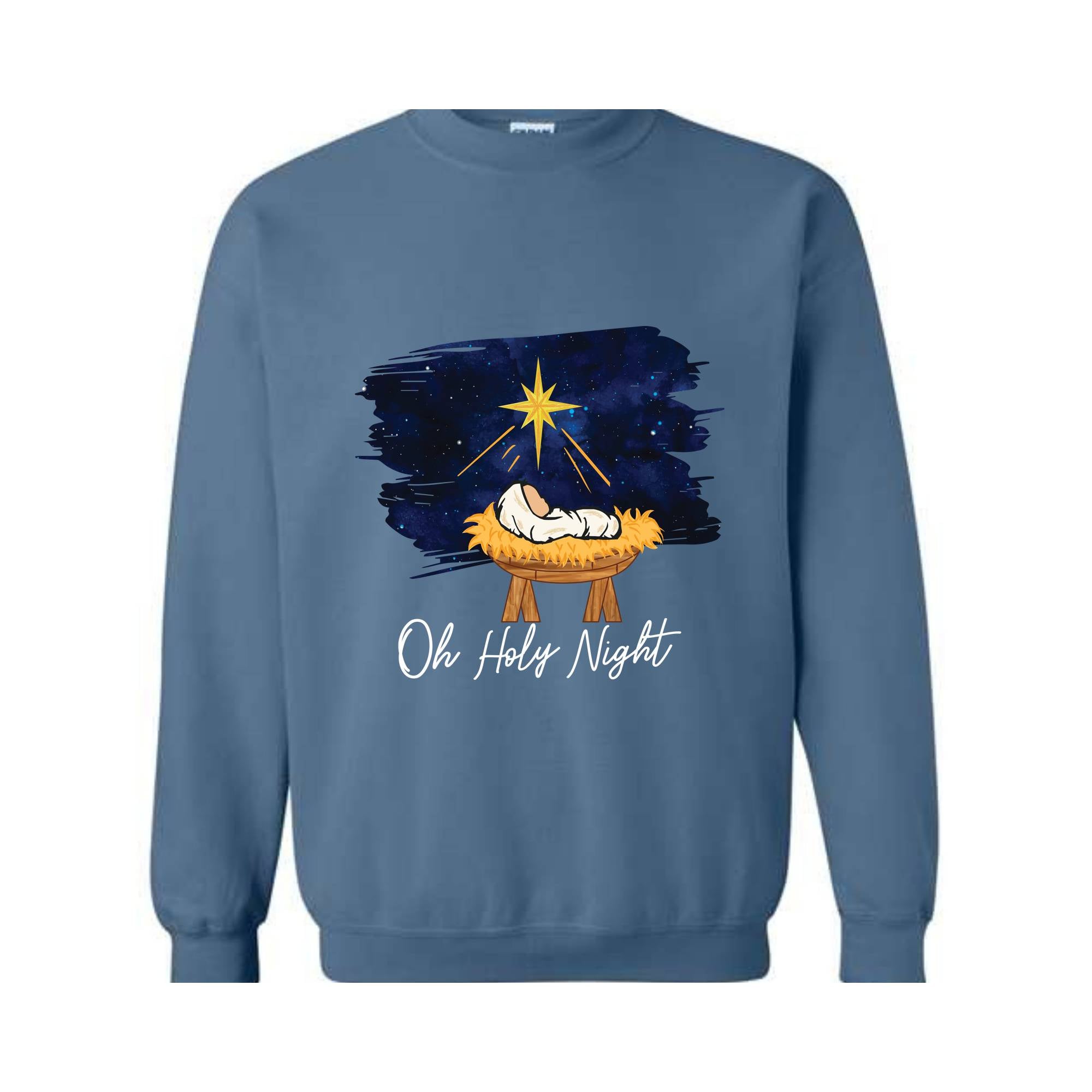 Oh Holy Night Sweatshirt, Christmas Nativity, Christmas Jesus Sweatshirt, Religious Sweatshirt, Christian Christmas Sweatshirt