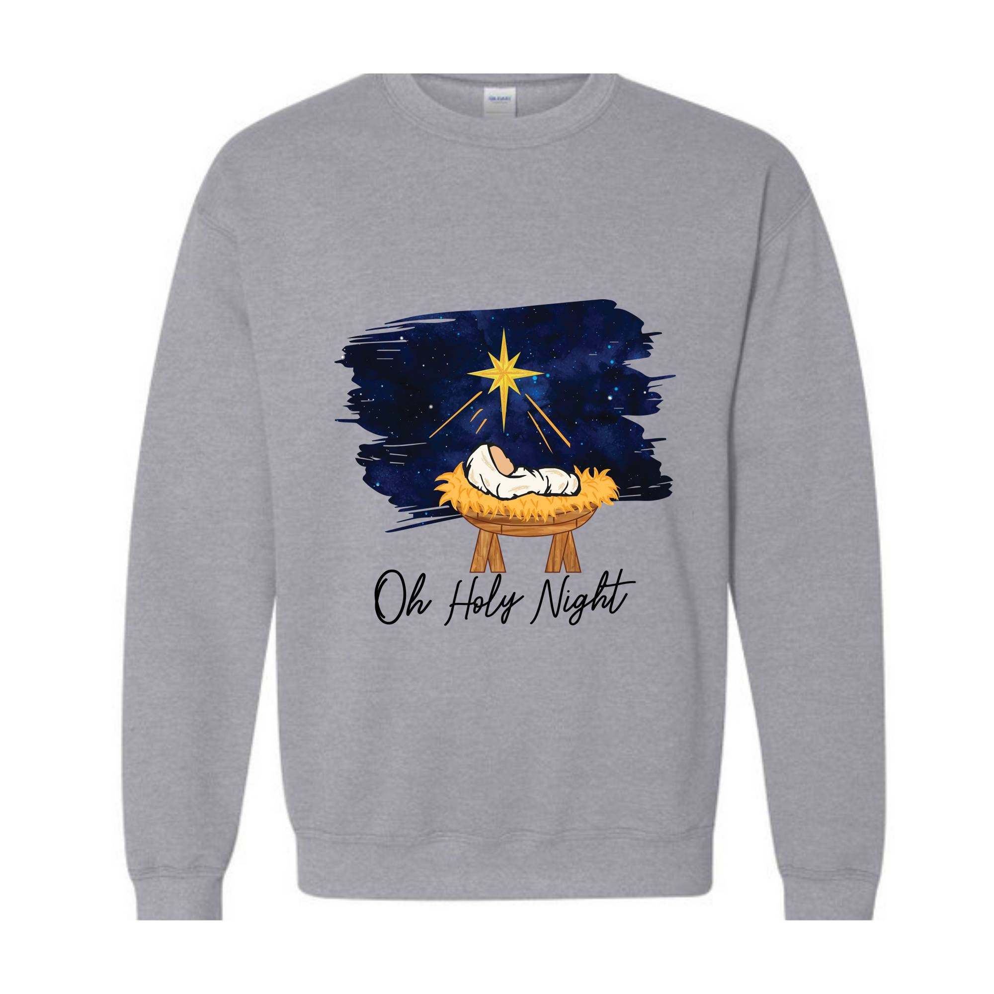 Oh Holy Night Sweatshirt, Christmas Nativity, Christmas Jesus Sweatshirt, Religious Sweatshirt, Christian Christmas Sweatshirt