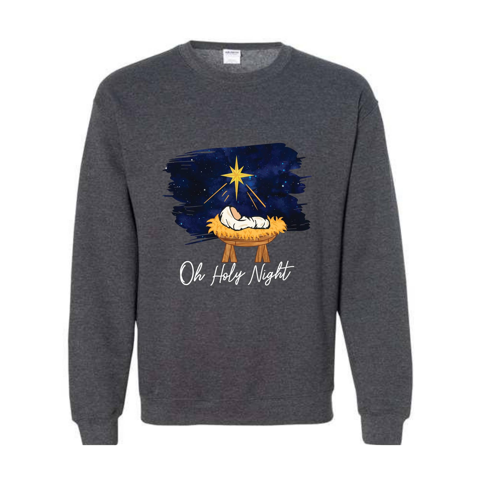 Oh Holy Night Sweatshirt, Christmas Nativity, Christmas Jesus Sweatshirt, Religious Sweatshirt, Christian Christmas Sweatshirt