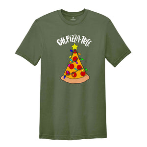 Oh Pizza Tree T-Shirt, Pizza Lover Christmas Shirt, Pizza Slice Tee, Christmas Outfit, Christmas Tree Costume, Pizza Pieces Gift