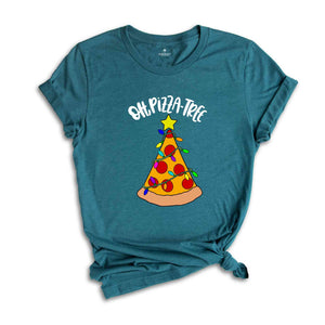 Oh Pizza Tree T-Shirt, Pizza Lover Christmas Shirt, Pizza Slice Tee, Christmas Outfit, Christmas Tree Costume, Pizza Pieces Gift