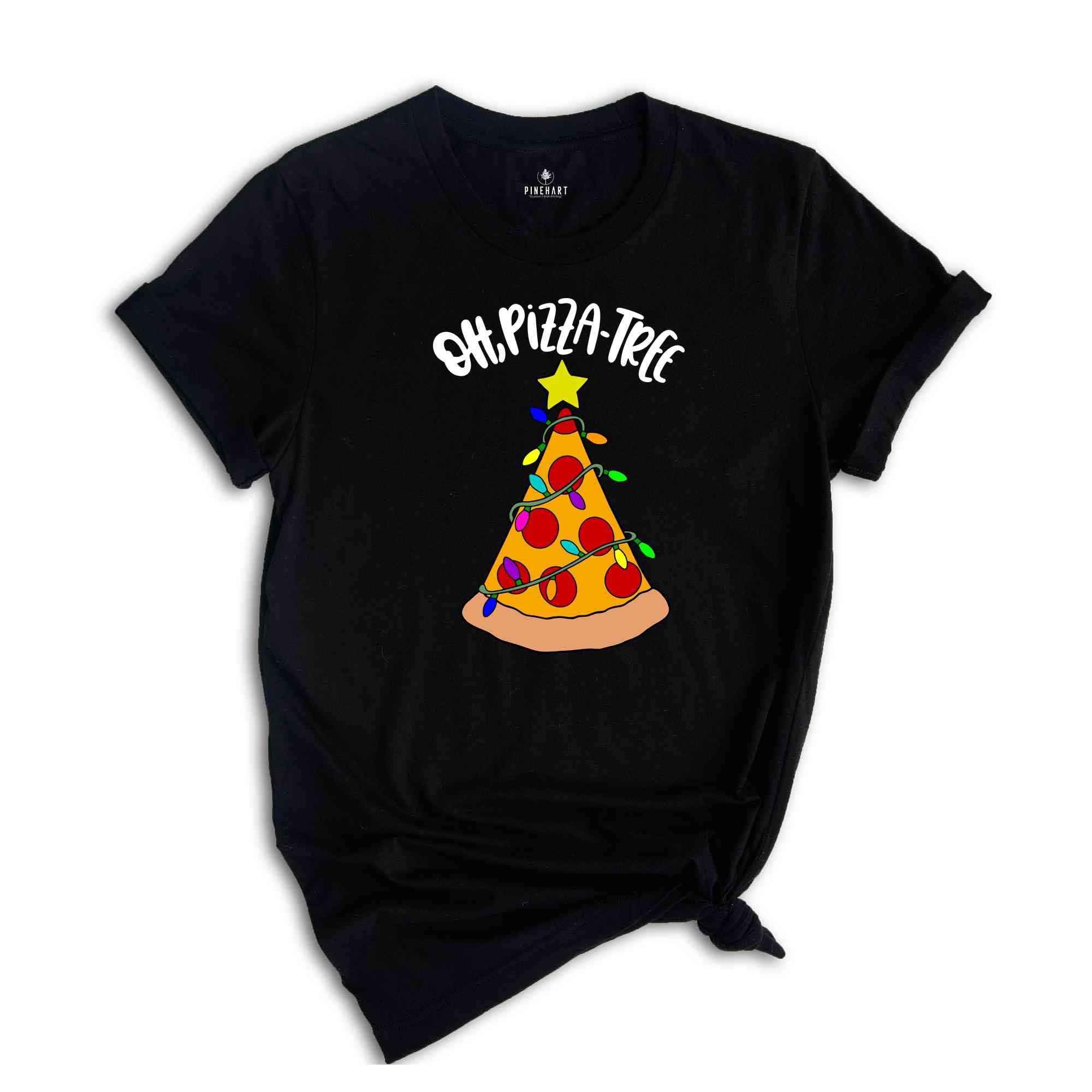 Oh Pizza Tree T-Shirt, Pizza Lover Christmas Shirt, Pizza Slice Tee, Christmas Outfit, Christmas Tree Costume, Pizza Pieces Gift