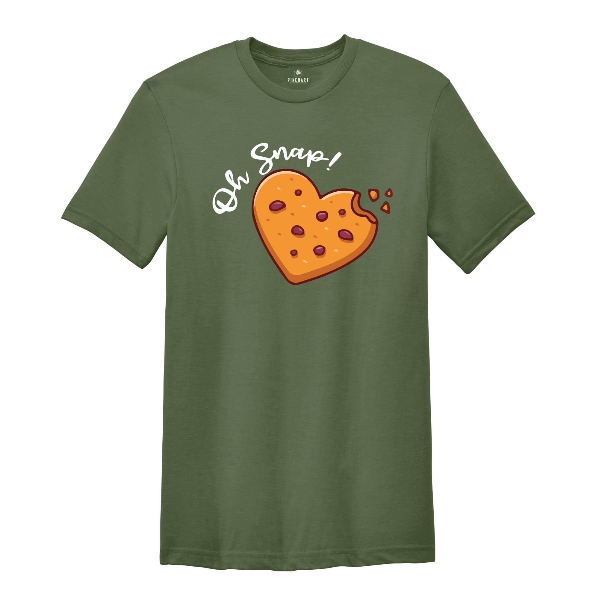 Oh Snap Cookie T -Shirt, Christmas Cookies Tee, Christmas Baker Shirt, Christmas Couple Shirt, Cookie Heart Shirt
