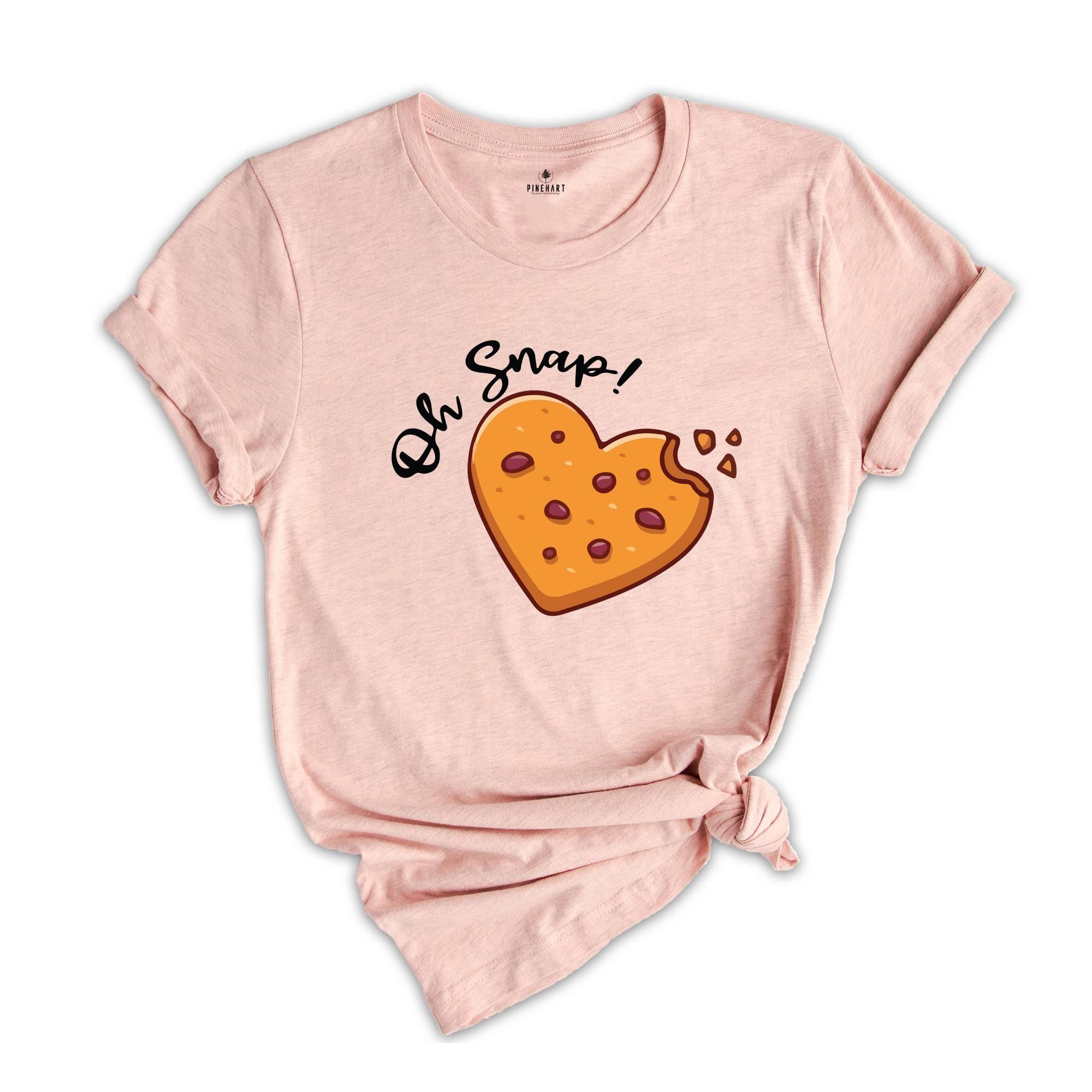 Oh Snap Cookie T -Shirt, Christmas Cookies Tee, Christmas Baker Shirt, Christmas Couple Shirt, Cookie Heart Shirt