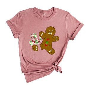 Oh Snap Gingerbread Shirt, Cookie Christmas T-Shirt, Cute Broken Gingerbread, Funny Christmas Shirt, Christmas Party T-Shirt