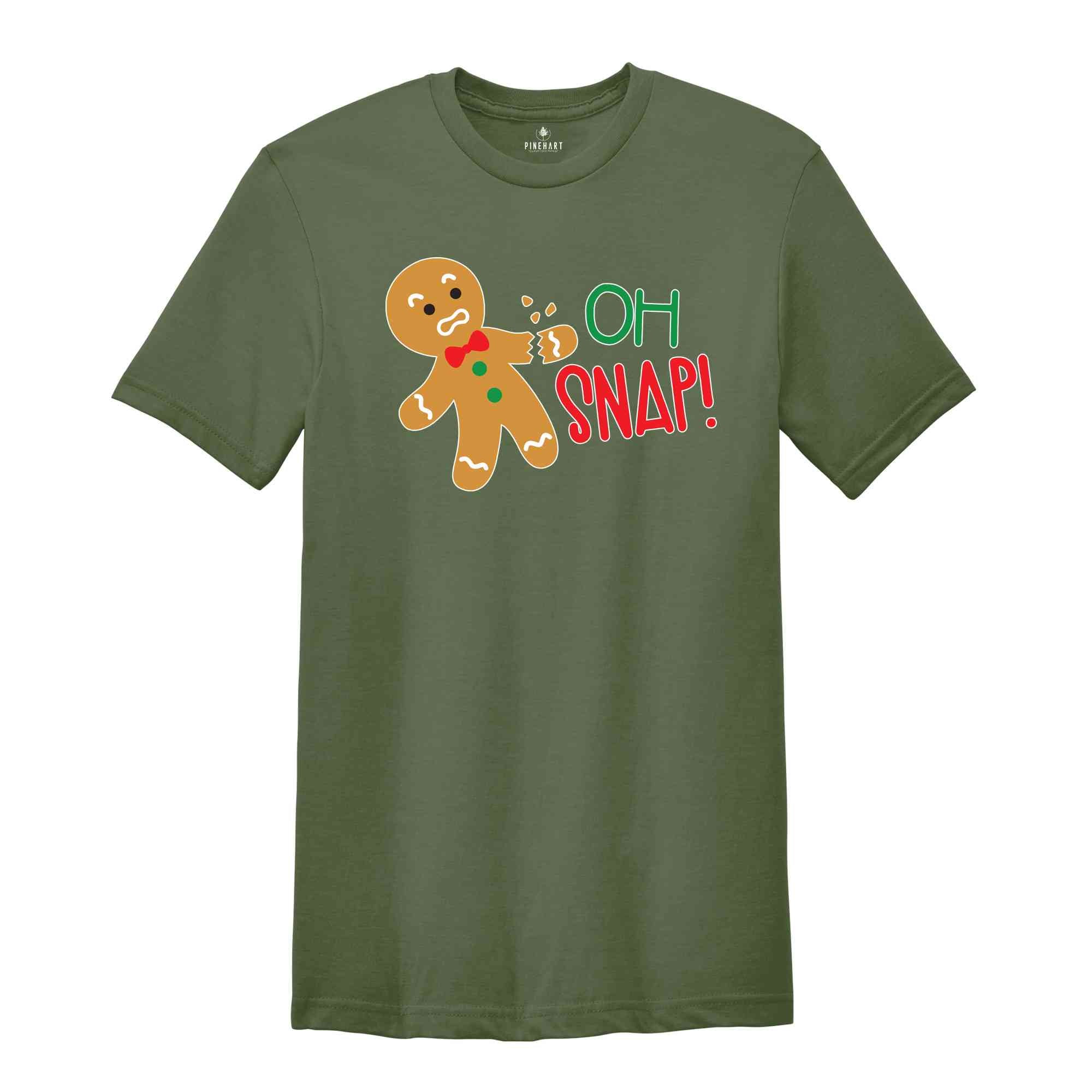 Oh Snap Gingerbread Shirt, Cookie Christmas T-Shirt, Funny Broken Gingerbread, Holiday Kids Shirt, Funny Christmas Shirt